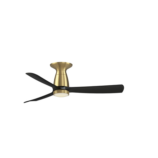 Fanimation Kute 44in 1-Light Ceiling Fan | Brushed Satin Brass and Black Composite Blades | Covered Patio & Bedroom | Model FPD8547BSBL-KLK-F
