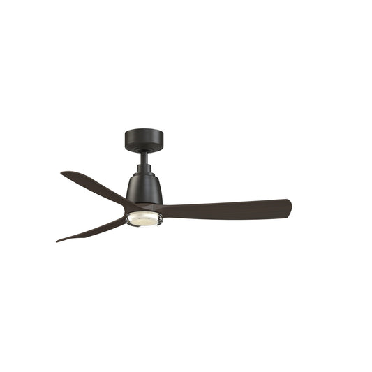 Fanimation Kute 44 1-Light Smart Ceiling Fan | Dark Bronze and Dark Walnut Composite | Covered Patio & Bedroom | Model FPD8547DZ-DWLK