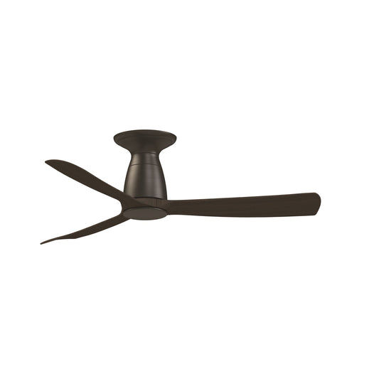 Fanimation Kute 44 Flush Smart Ceiling Fan | Dark Bronze and Dark Walnut Composite | Covered Patio & Bedroom | 44 x 44 x 10.32 in | Model FPD8547DZ-F