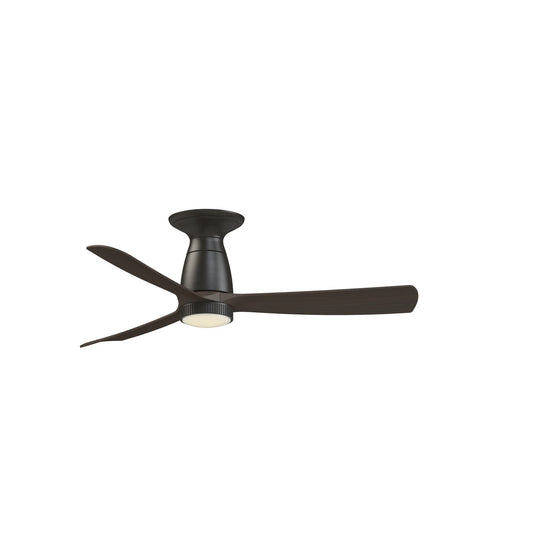 Fanimation Kute 44in Flush Smart Ceiling Fan | Dark Bronze and Dark Walnut Composite Blades | Covered Patio & Bedroom | Model FPD8547DZ-KLK-F