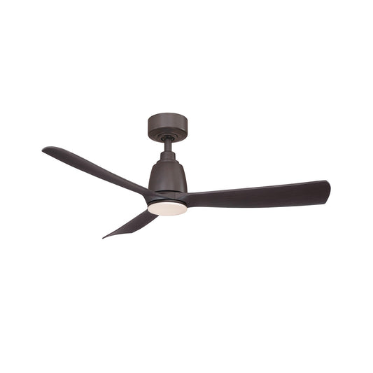 Fanimation Kute 44in Smart Ceiling Fan | Dark Bronze and Dark Walnut Composite Blades | Covered Patio & Bedroom | Model FPD8547DZ-LK
