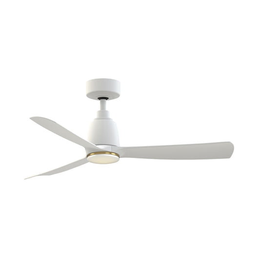 Fanimation Kute 44in 1-Light Smart Ceiling Fan | Modern Matte White and Clear Glass Double-Walled LED | Covered Patio | Model FPD8547MW-DWLK