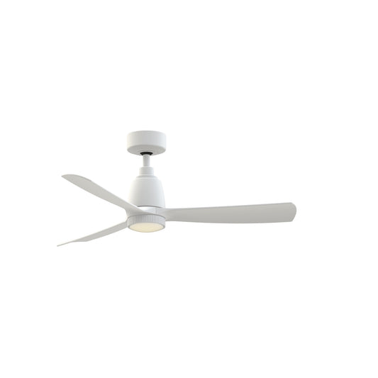 Fanimation Kute 44in 1-Light Smart Ceiling Fan | Matte White and Opal Frosted Glass | Covered Patio & Bedroom | Model FPD8547MW-KLK