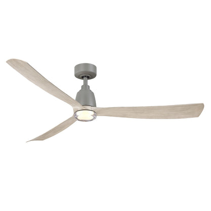 Fanimation Kute 60in 1-Light Smart Ceiling Fan | Antique Graphite and Light Oak with Clear Glass | Covered Patio & Great Room | Model FPD8560AGP-DWLK