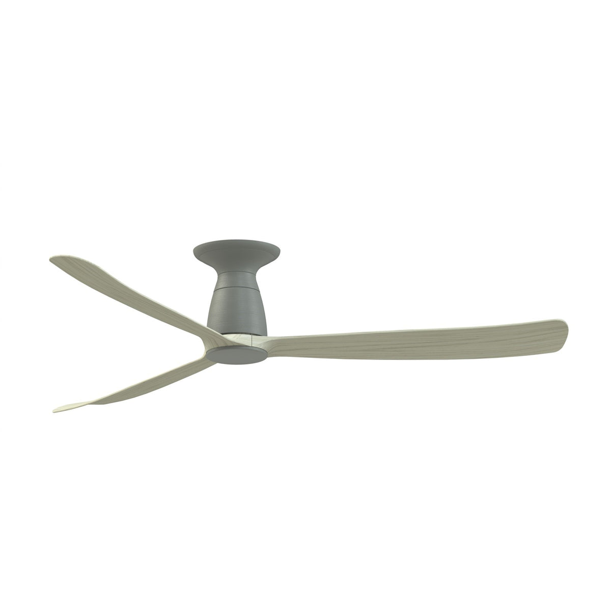 Fanimation Kute 60 60in Flush Mount Smart Ceiling Fan | Antique Graphite and Light Oak Composite | Bedroom & Covered Patio | Model FPD8560AGP-F