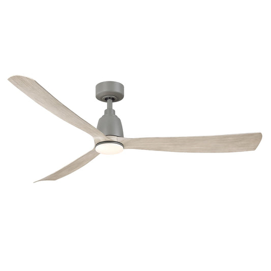 Fanimation Kute 60 60in Smart Ceiling Fan with LED Light Kit | Antique Graphite and Light Oak Composite | Bedroom & Covered | Model FPD8560AGP-LK