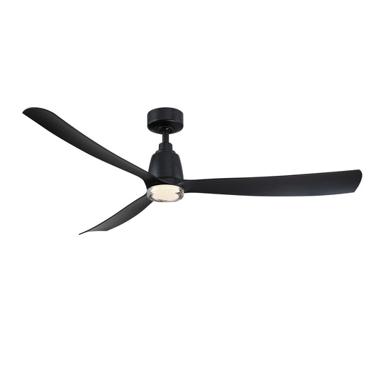 Fanimation Kute 60in Smart Ceiling Fan | Black with Double-Walled Clear Glass LED | Covered Patio & Living Room | Model FPD8560BL-DWLK