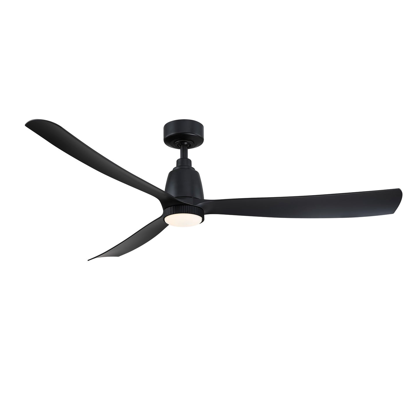 Fanimation Kute 60in 1-Light Smart Ceiling Fan | Modern Black and Black Composite Blades | Covered Patio & Living Room | Model FPD8560BL-KLK