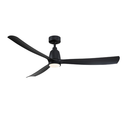 Fanimation Kute 60in 1-Light Smart Ceiling Fan | Modern Black and Black Composite Blades | Covered Patio & Living Room | Model FPD8560BL-KLK
