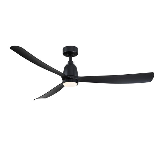 Fanimation Kute 60in 1-Light Smart Ceiling Fan | Modern Black and Black Composite Blades | Covered Patio & Living Room | Model FPD8560BL-KLK