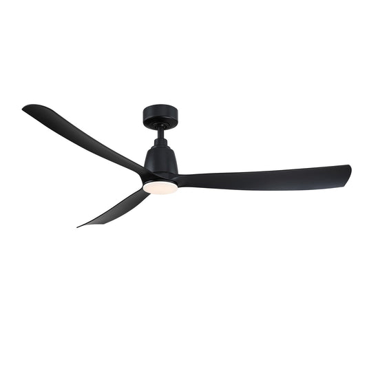 Fanimation Kute 60in Smart Ceiling Fan | Modern Black and Black Composite Blades | Covered Patio & Bedroom | 60 x 60 x 13.78 in | Model FPD8560BL-LK