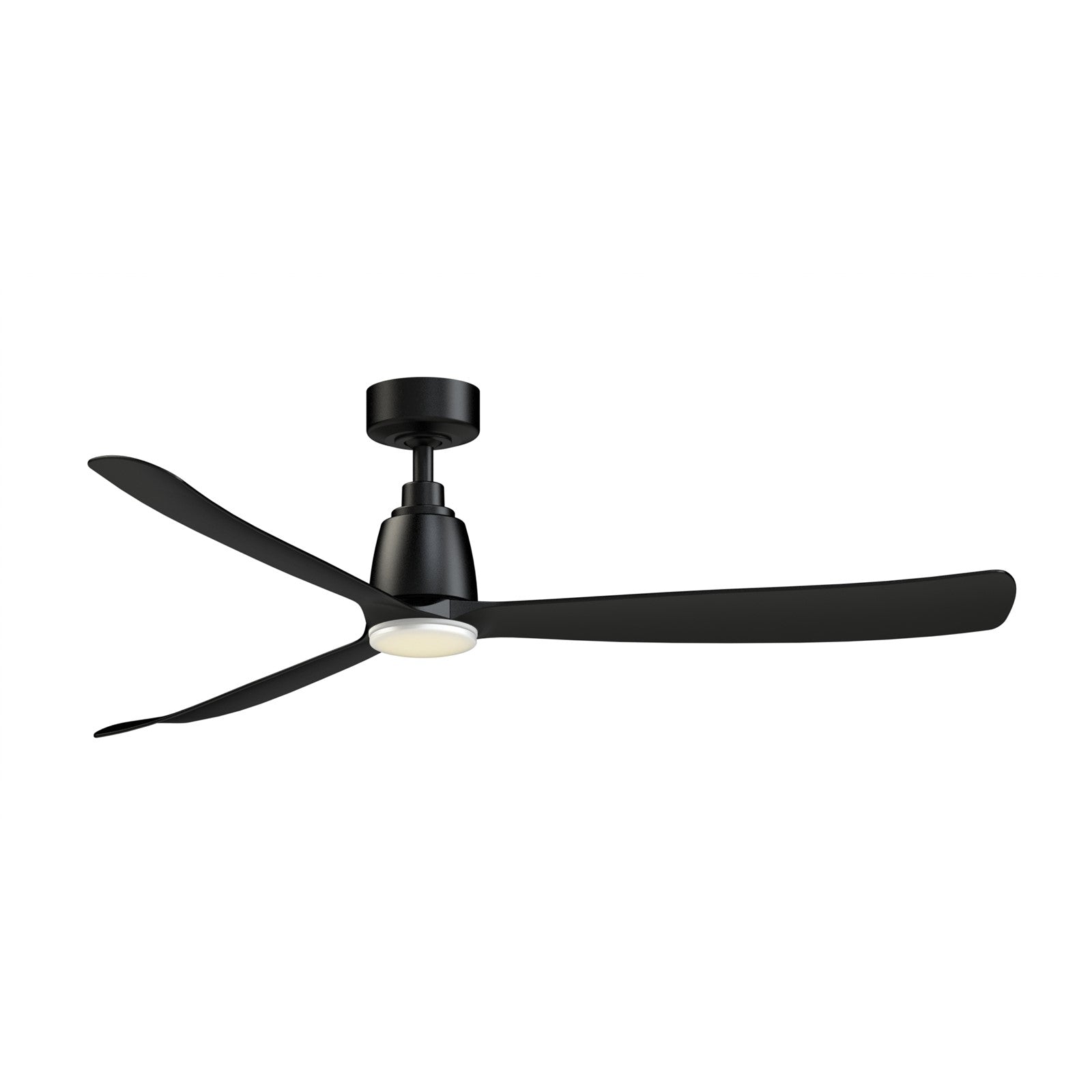 Fanimation Kute 60in 1-Light Smart Ceiling Fan | Modern Black and Matte White with Opal Frosted Glass | Covered Patio | Model FPD8560BL-LKMW