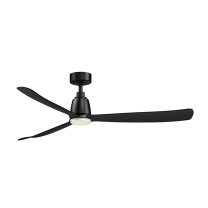 Fanimation Kute 60in 1-Light Smart Ceiling Fan | Modern Black and Matte White with Opal Frosted Glass | Covered Patio | Model FPD8560BL-LKMW