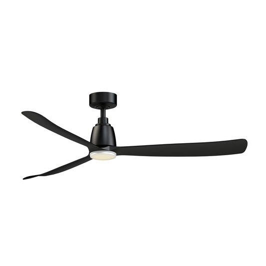 Fanimation Kute 60in 1-Light Smart Ceiling Fan | Modern Black and Matte White with Opal Frosted Glass | Covered Patio | Model FPD8560BL-LKMW