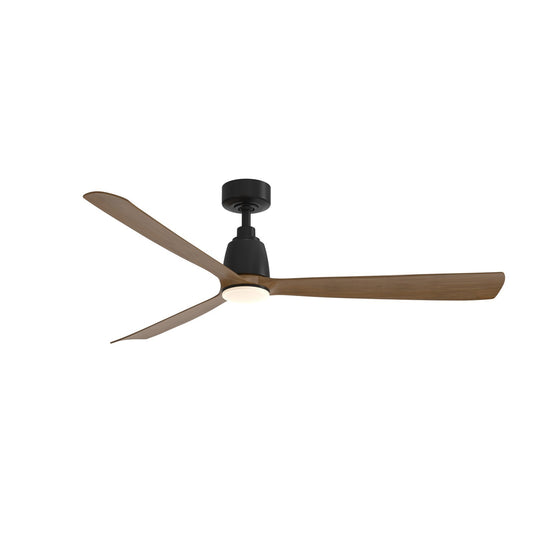 Fanimation Kute 60in 1-Light Smart Ceiling Fan | Modern Black and Koa Composite Blades | Covered Patio & Living Room | Model FPD8560BLK-LK