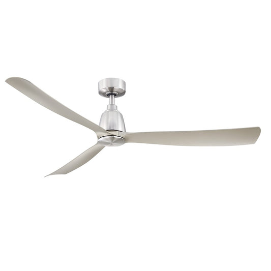 Fanimation Kute 60in 3-Blade Ceiling Fan | Brushed Nickel Composite Blades | Indoor & Covered Patio | 60 x 60 x 13 in | Model FPD8560BN