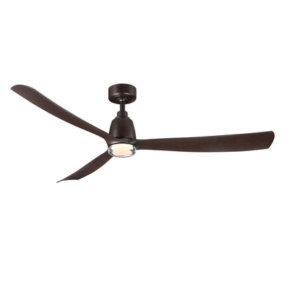 Fanimation Kute 60in Smart Ceiling Fan | Dark Bronze and Dark Walnut Composite Blades | Covered Patio & Living Room | Model FPD8560DZ-DWLK