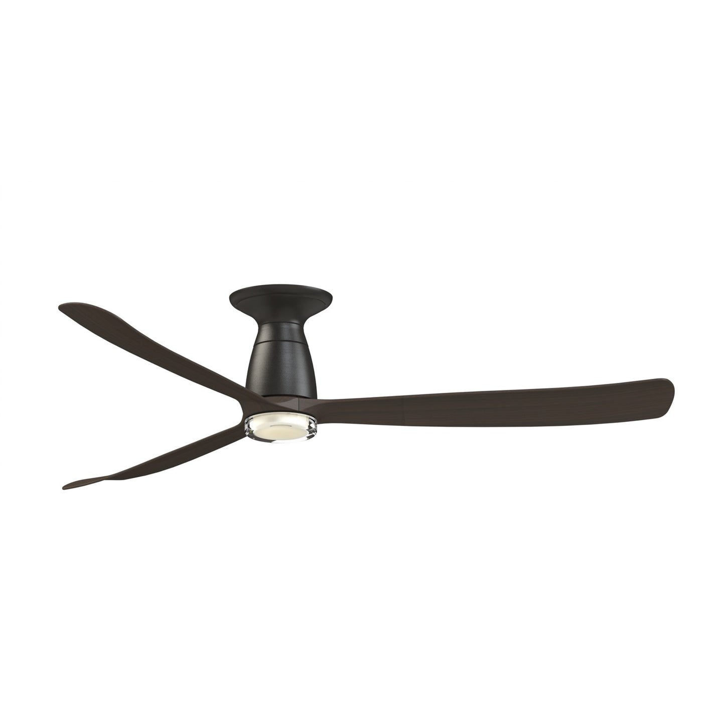 Fanimation Kute 60in Flush Smart Ceiling Fan | Dark Bronze and Dark Walnut Composite Blades | Low Ceiling Living Room | Model FPD8560DZ-DWLK-F