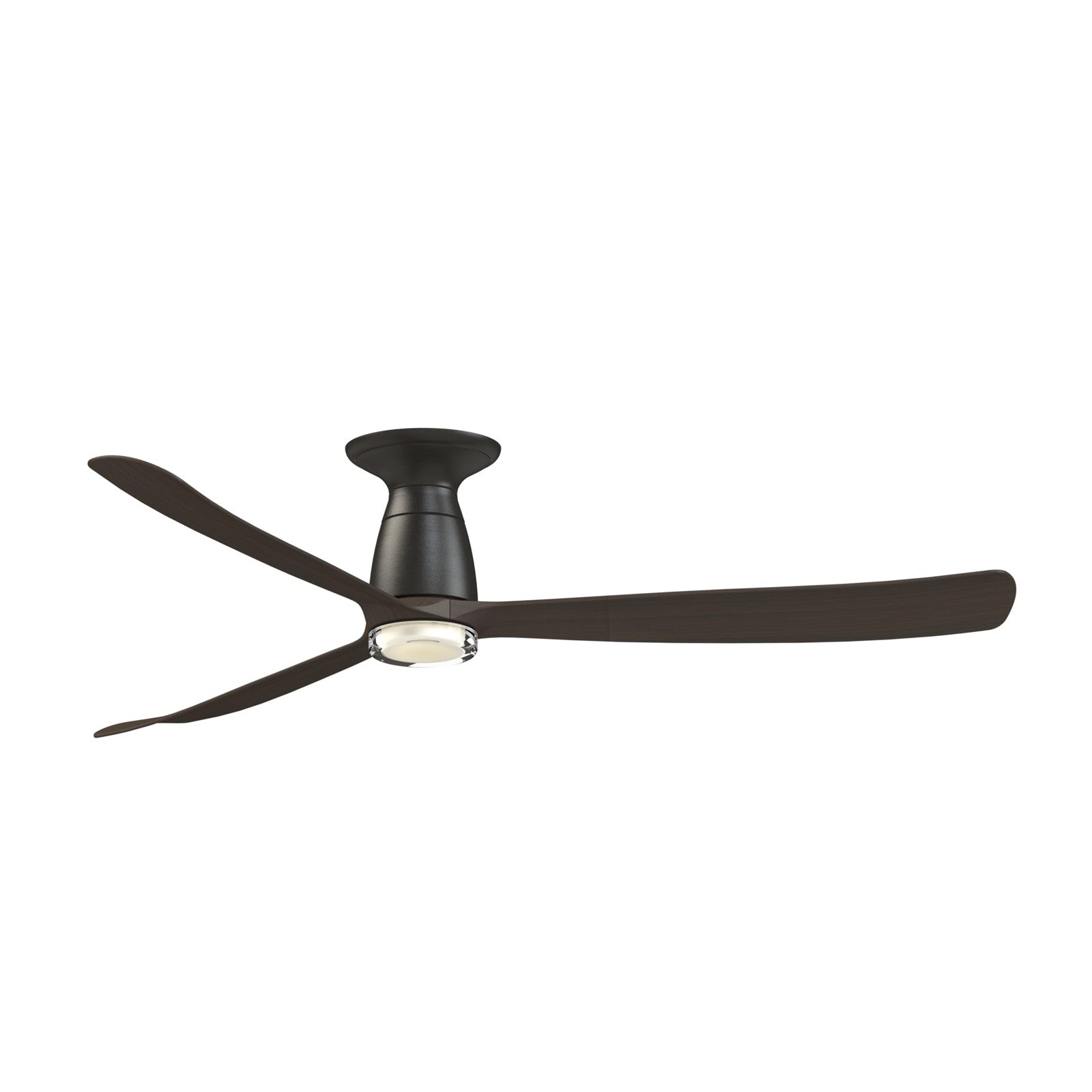 Fanimation Kute 60in Flush Smart Ceiling Fan | Dark Bronze and Dark Walnut Composite Blades | Low Ceiling Living Room | Model FPD8560DZ-DWLK-F