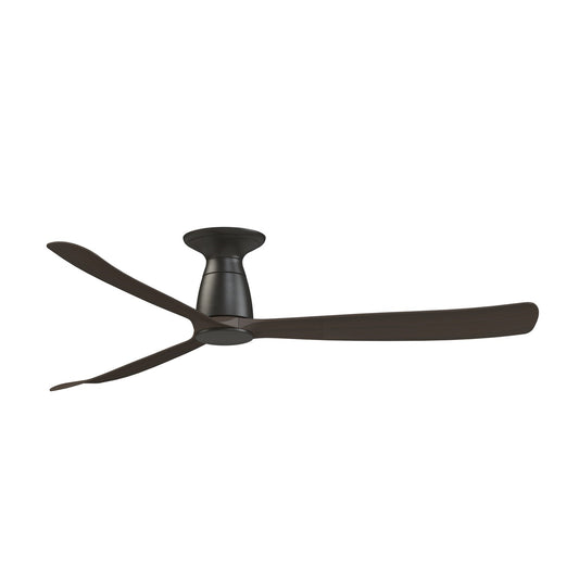 Fanimation Kute 60in Flush Mount Smart Ceiling Fan | Dark Bronze and Dark Walnut Composite Blades | Bedroom, Living Room | Model FPD8560DZ-F
