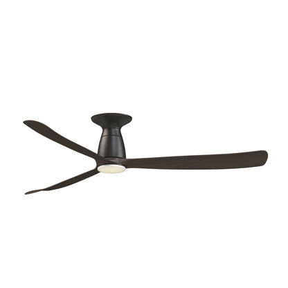 Fanimation Kute 60 60in Flush Smart Ceiling Fan | Dark Bronze and Dark Walnut Composite | Covered Patio & Bedroom | Model FPD8560DZ-LK-F