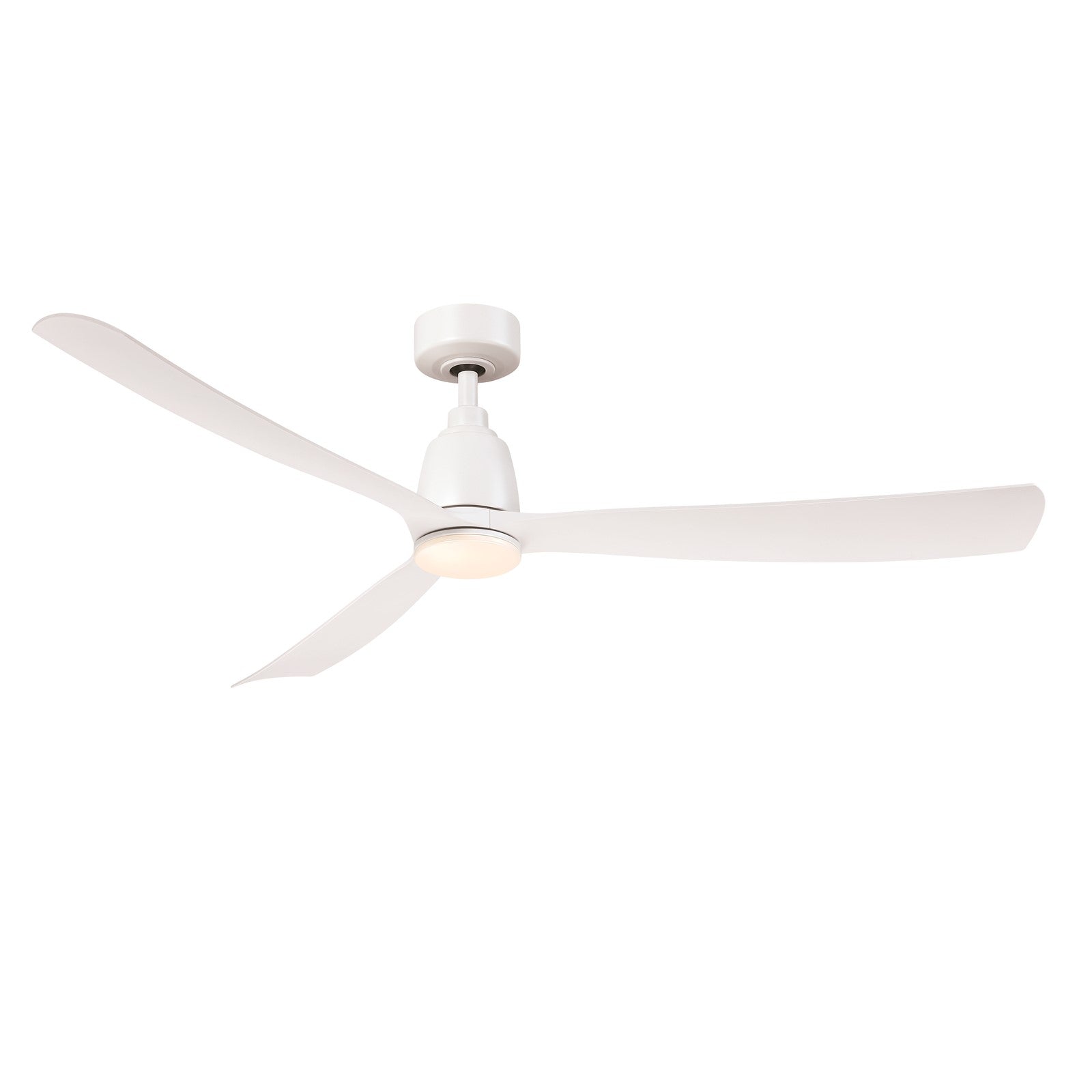 Fanimation Kute 60in 1-Light Ceiling Fan | Modern Matte White and Opal Frosted Glass | Covered Patio & Bedroom | Model FPD8560MW-LK