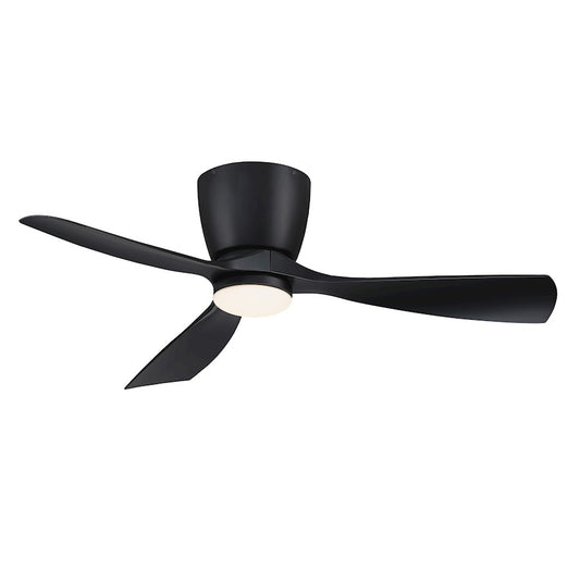 Fanimation Klinch 44in 3-Blade Ceiling Fan | Black and Opal Frosted Glass | Indoor & Outdoor Damp Rated | 1600 Lumens 3000K | Model FPS7681BL