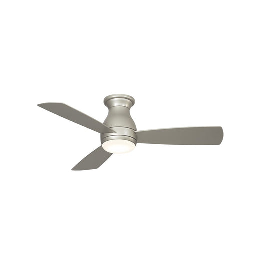 Fanimation Hugh 44in 3-Blade Ceiling Fan | Brushed Nickel and Opal Frosted Glass | Indoor & Covered Outdoor | 44 x 44 x 12 in | Model FPS8332BNW