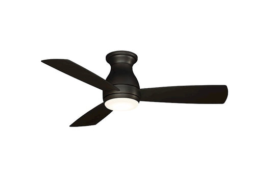 Fanimation Hugh 44in 3-Blade Ceiling Fan | Dark Bronze and Opal Frosted Glass | Indoor & Covered Outdoor | 44 x 44 x 12 in | Model FPS8332DZW