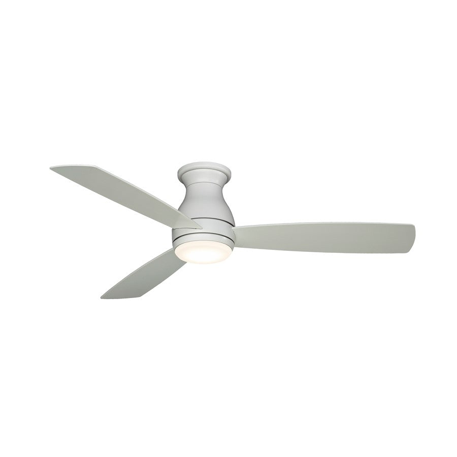Fanimation Hugh 52in 3-Blade Ceiling Fan | Matte White and Opal Frosted Glass | Bedroom & Living Room | 52 x 52 x 12 in | Model FPS8355MWW