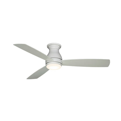 Fanimation Hugh 52in 3-Blade Ceiling Fan | Matte White and Opal Frosted Glass | Bedroom & Living Room | 52 x 52 x 12 in | Model FPS8355MWW