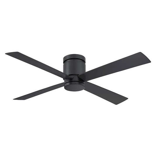 Fanimation Kwartet 52in 4-Blade Ceiling Fan | Black and Opal Frosted Glass | Bedroom & Covered Patio | 52 x 52 x 12 in | Model FPS8553BL