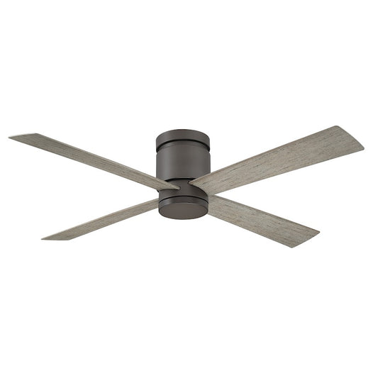 Fanimation Kwartet 52in 4-Light Ceiling Fan | Contemporary Matte Greige and Weathered Wood Blades with Opal Frosted Glass | Living | Model FPS8553GR
