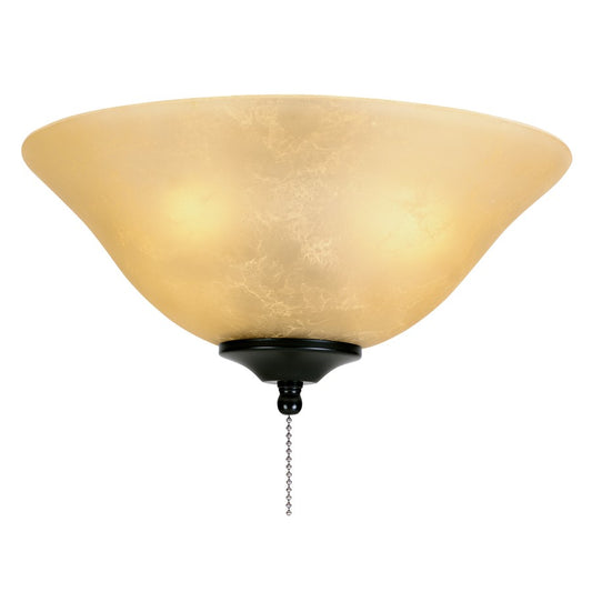 Fanimation 13in Amber Glass Fan Bowl Cap | Decorative Ceiling Fan Accessory | 15 x 15 x 6 in | Model G450