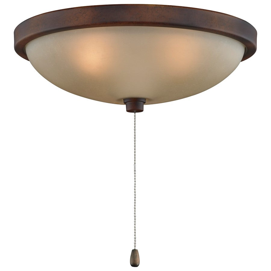 Fanimation 14in 3-Light Low Profile Bowl Light Kit | Tortoise Shell Finish | Bedroom & Living Room Ceiling Fan Light | Model LK114ATS