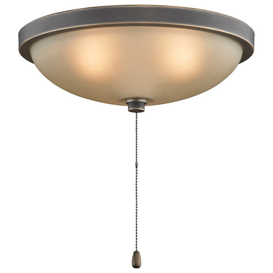 Fanimation 11in 3-Light Ceiling Fan Light Kit | Bronze Accent and Amber Frosted Glass | Bedroom & Living Room | 11.65 x 11.65 x 6 in | Model LK124ABA