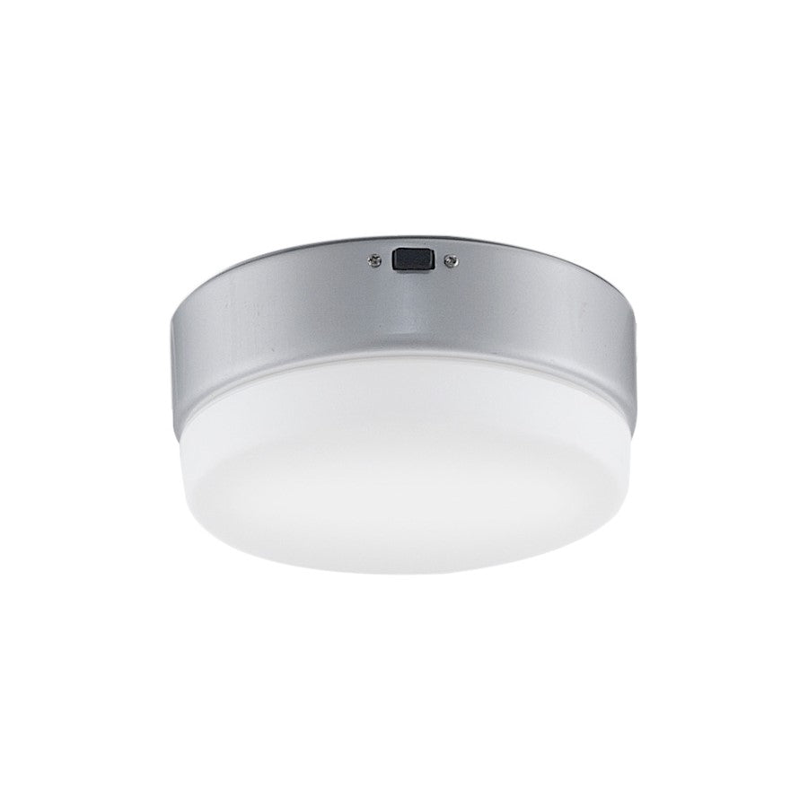 Fanimation Zonix 7in 1-Light Ceiling Fan Light Kit | Silver and Opal Frosted Glass | Covered Patio & Wet Locations | 7 x 7 x 4 in | Model LK4640BSLW