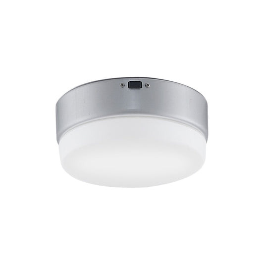 Fanimation Zonix 7in 1-Light Ceiling Fan Light Kit | Silver and Opal Frosted Glass | Covered Patio & Wet Locations | 7 x 7 x 4 in | Model LK4640BSLW
