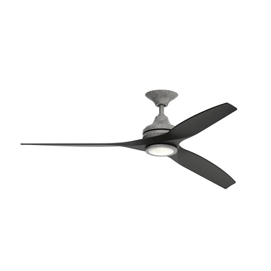 Fanimation Spitfire 48in 3-Blade Damp Rated Ceiling Fan Motor | Galvanized Finish | Indoor & Covered Patio | 48 x 48 x 12 in | Model MA6721BGZ