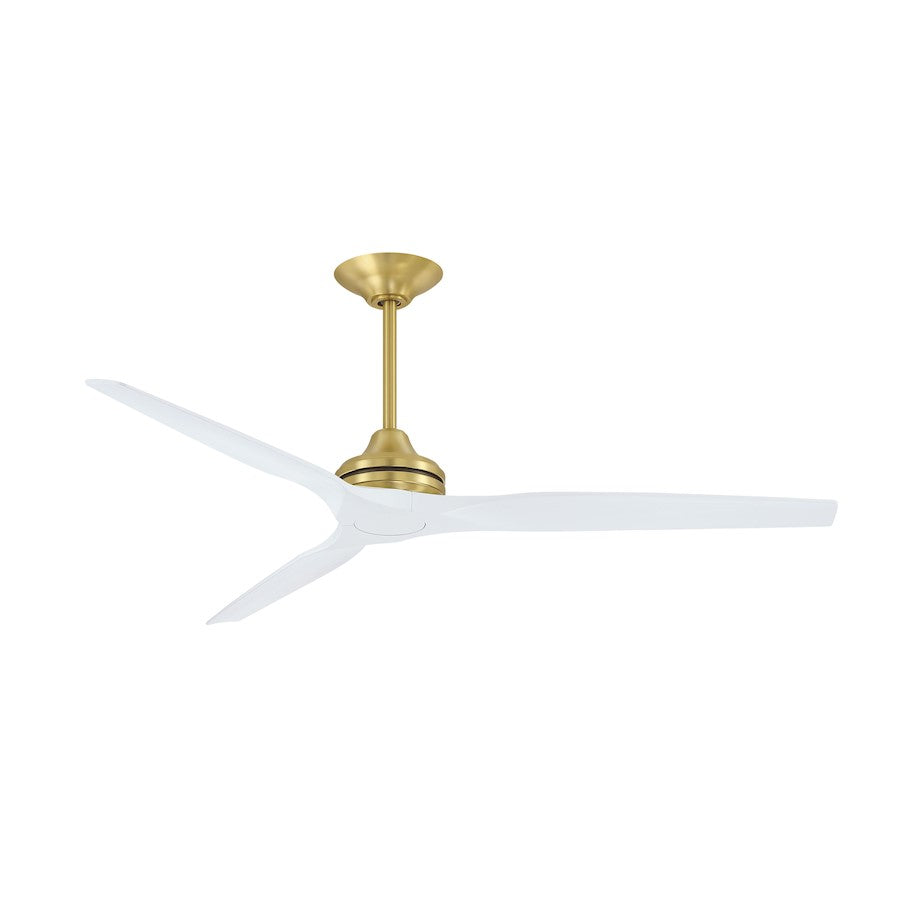 Fanimation Spitfire 64in DC Ceiling Fan | Brushed Satin Brass 3-Blade | Living Room & Covered Patio | 64 x 64 x 21 in | Model MAD6721BS