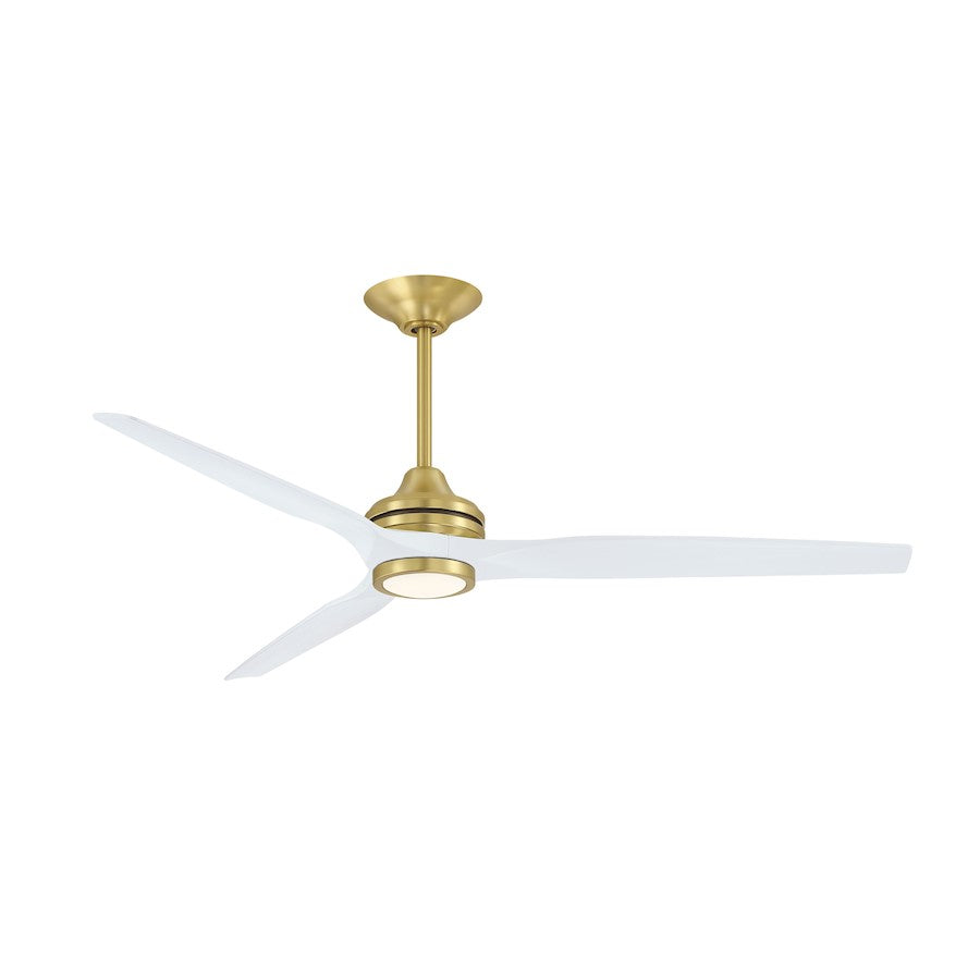 Fanimation Spitfire 64in DC Ceiling Fan | Brushed Satin Brass 3-Blade | Living Room & Covered Patio | 64 x 64 x 21 in | Model MAD6721BS