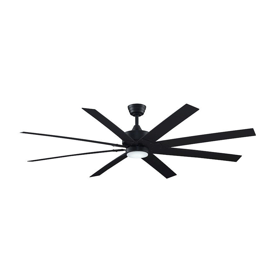Fanimation Levon Custom 52in 8-Blade Ceiling Fan | Black Finish | Outdoor Patio & Living Room | 52 x 52 x 16 in | Model MAD7912BBL