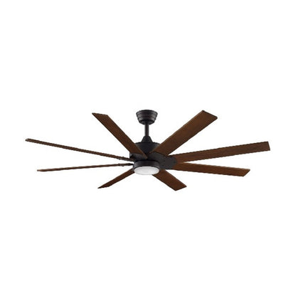 Fanimation Levon Custom 52in 8-Blade Ceiling Fan | Contemporary Dark Bronze DC Motor | Living Room & Covered Patio | 52 x 52 x 16 in | Model MAD7912DZ