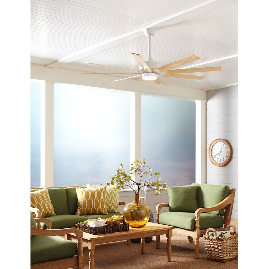 Fanimation Levon Custom 52in 8-Blade Ceiling Fan | Matte White DC Motor | Living Room & Bedroom | 52 x 52 x 16 in | Model MAD7912MW