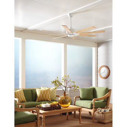Fanimation Levon Custom 52in 8-Blade Ceiling Fan | Matte White DC Motor | Living Room & Bedroom | 52 x 52 x 16 in | Model MAD7912MW