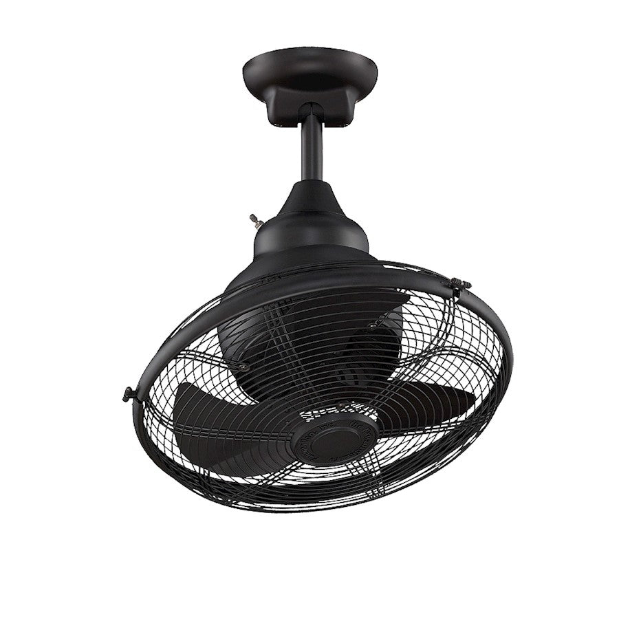 Fanimation Extraordinaire 18in Ceiling Fan | Black Finish with Black Cage | Modern Retro Design for Living Rooms & Bedrooms | Damp | Model OF110BL