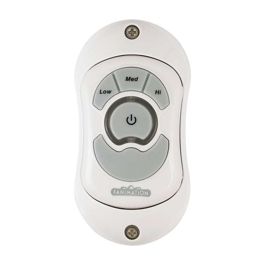 Fanimation TR33WH Handheld Ceiling Fan Transmitter | White Finish | Control Fan Speed & Light | 4.5in H | Model TR33WH