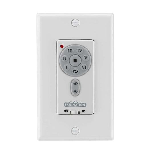 Fanimation TW32WH White Ceiling Fan Wall Control | 120V, 3-Speed | Bedroom & Living Room | 4.72in H | Model TW32WH