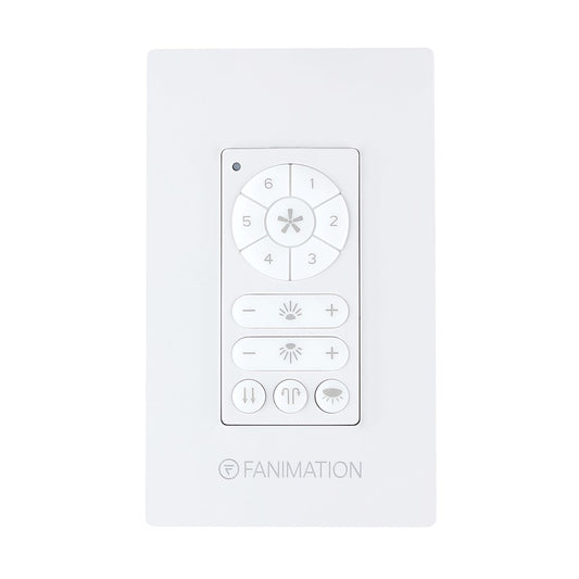 Fanimation TW407 White DC Motor Fan & Up/Down Light Wall Control | 6-Speed, Infinite Light | Bedroom & Living Room | 4.57in H | Model TW407