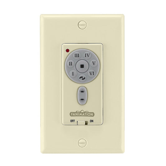 Fanimation TW42LA Wall Transmitter for DC Motor Ceiling Fans | Light Almond Finish | Control Speed, Reverse & Dim | 4.72in H | Model TW42LA